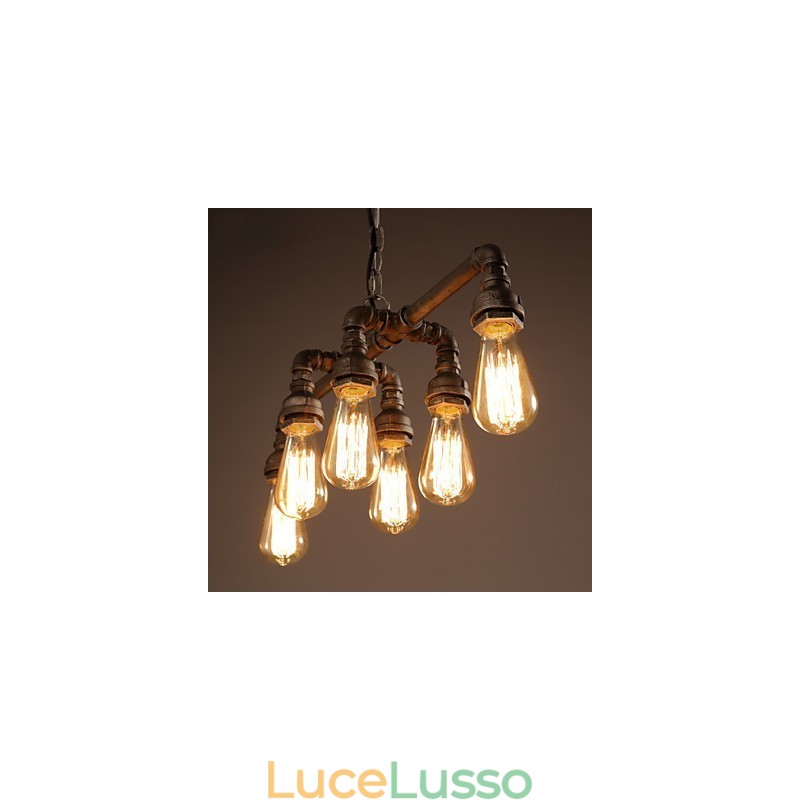 Edison Retro Loft Style Vintage Industriale Lampada a Sospensione in Metallo Tubo dell'Acqua Lampadario Lampara Colgantes