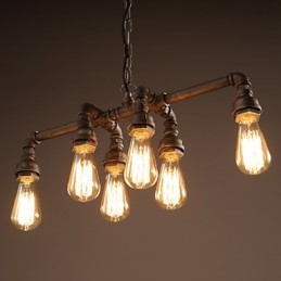 Edison Retro Loft Style Vintage Industriale Lampada a Sospensione in Metallo Tubo dell'Acqua Lampadario Lampara Colgantes