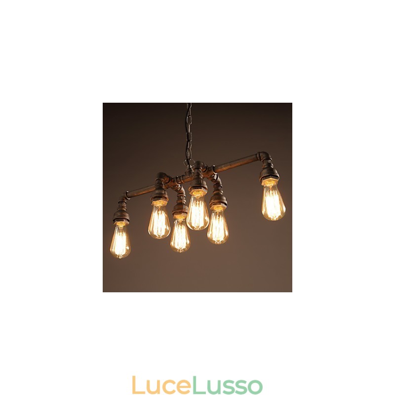 Edison Retro Loft Style Vintage Industriale Lampada a Sospensione in Metallo Tubo dell'Acqua Lampadario Lampara Colgantes