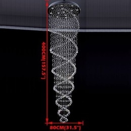Lampade a sospensione in cristallo da soffitto 13 luci moderne in argento con baldacchino e cristalli trasparenti K9