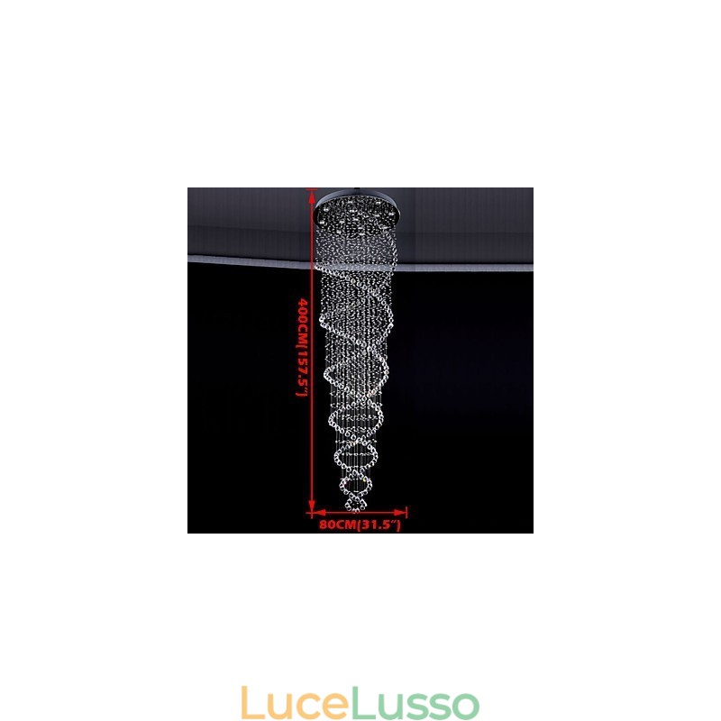 Lampade a sospensione in cristallo da soffitto 13 luci moderne in argento con baldacchino e cristalli trasparenti K9