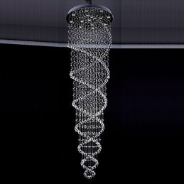 Lampade a sospensione in cristallo da soffitto 13 luci moderne in argento con baldacchino e cristalli trasparenti K9