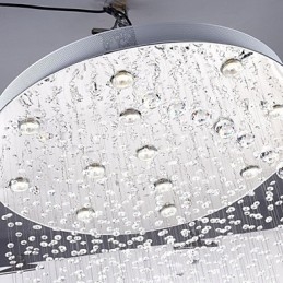 Lampade a sospensione in cristallo da soffitto 13 luci moderne in argento con baldacchino e cristalli trasparenti K9