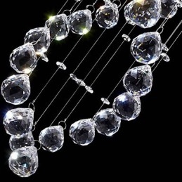 Lampade a sospensione in cristallo da soffitto 13 luci moderne in argento con baldacchino e cristalli trasparenti K9