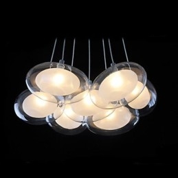 Lampada a sospensione moderna in metallo cromato contemporaneo