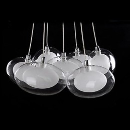 Lampada a sospensione moderna in metallo cromato contemporaneo