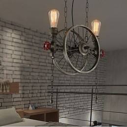 Lampadario americano in ferro battuto