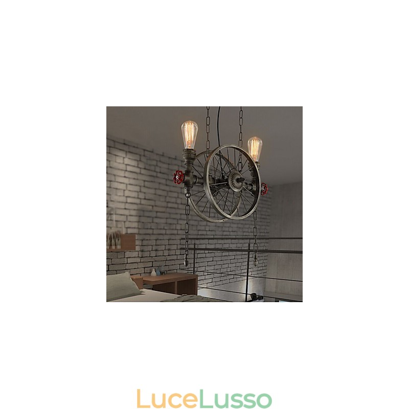 Lampadario americano in ferro battuto