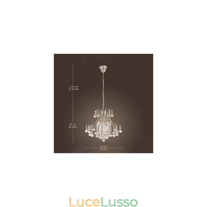 Lampada a sospensione di lusso moderna in cristallo Living 6 luci