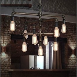Lanterna tradizionale classica vintage retrò con pittura country, lampada a sospensione in metallo