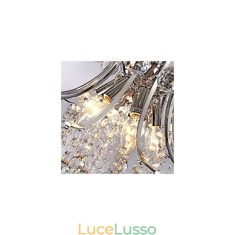 Lampada a sospensione di lusso moderna in cristallo Living 6 luci