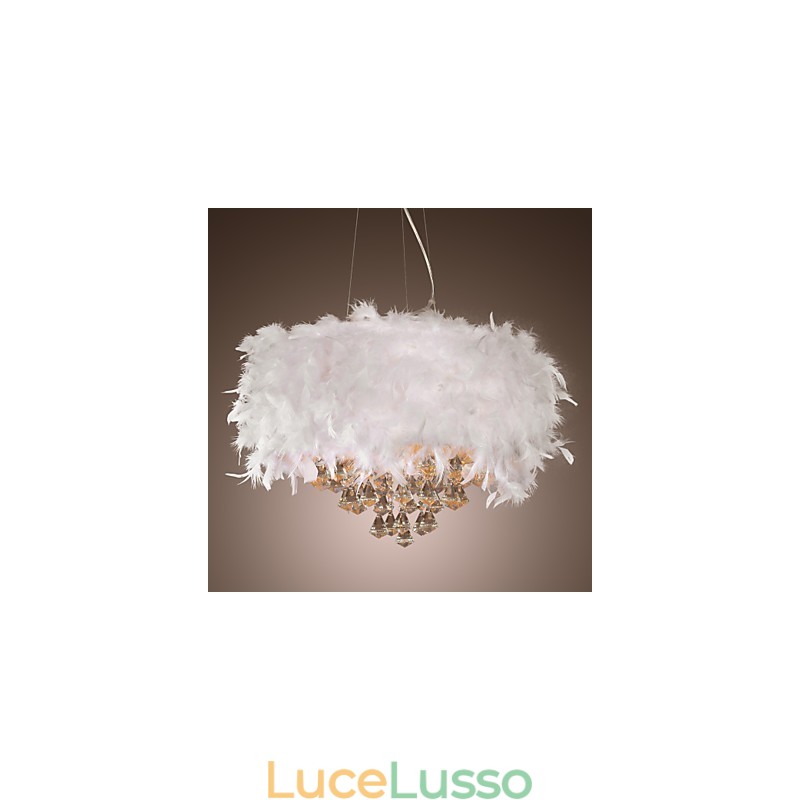 Lampada a sospensione elettrolitica in stile mini tamburo di cristallo contemporaneo moderno