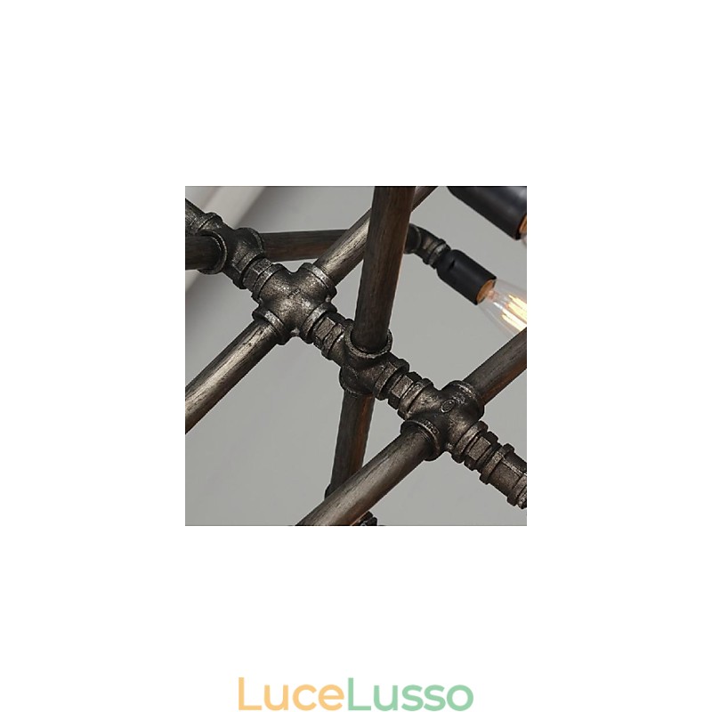 Lanterna tradizionale classica vintage retrò con pittura country, lampada a sospensione in metallo