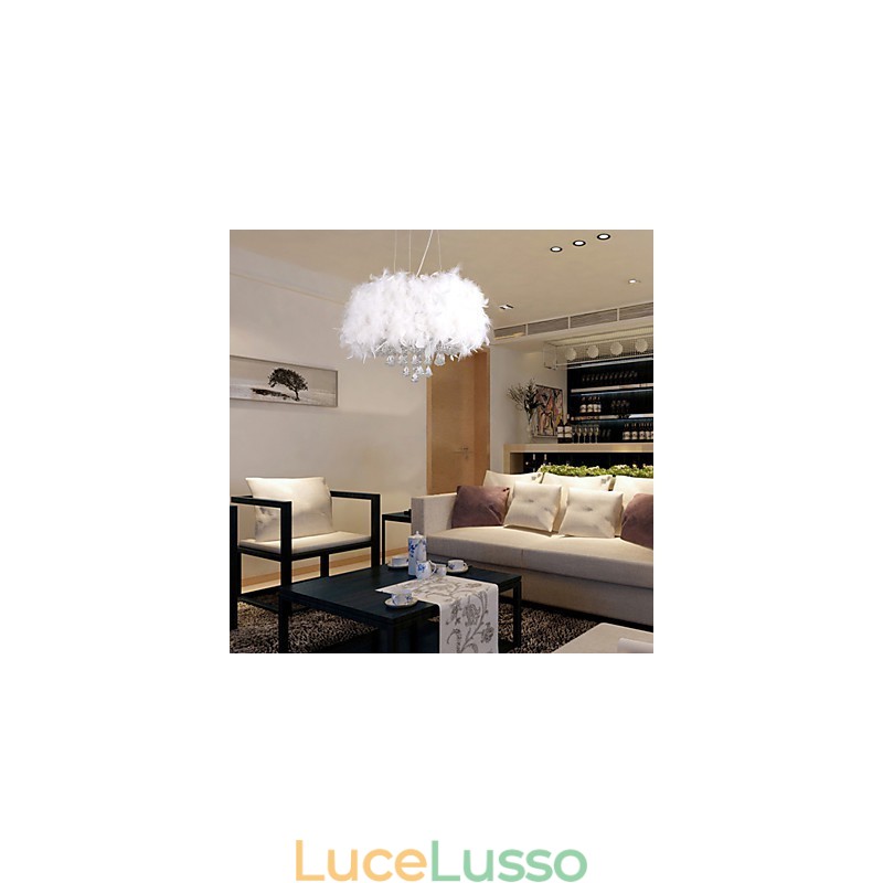 Lampada a sospensione elettrolitica in stile mini tamburo di cristallo contemporaneo moderno