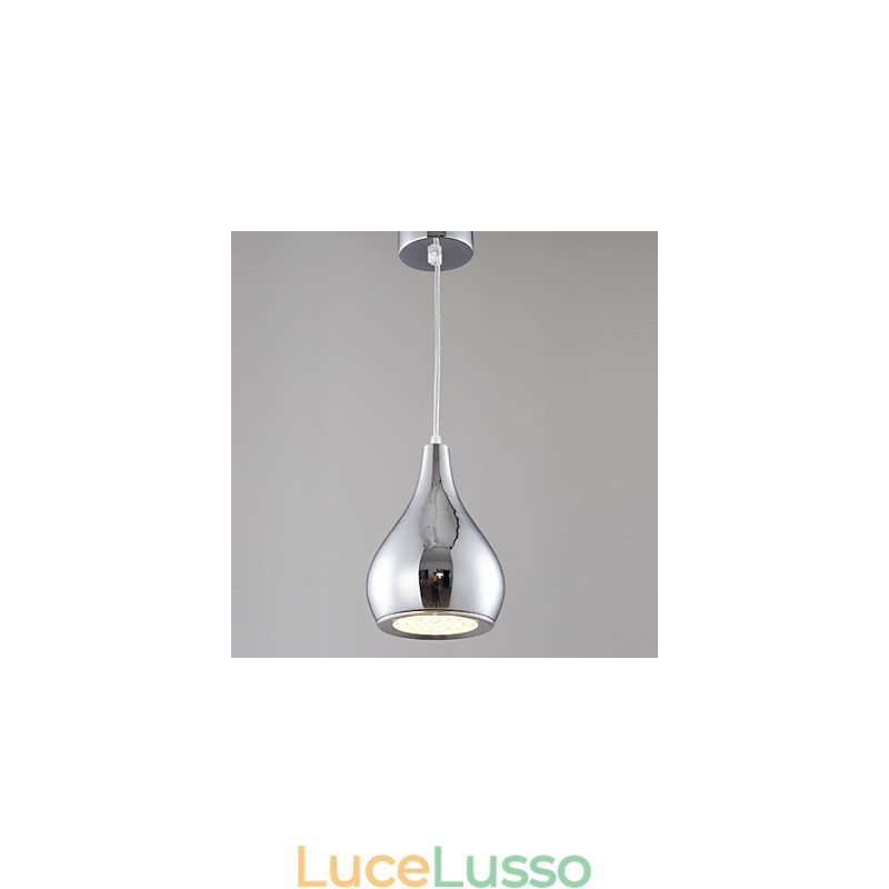 Lampada a sospensione moderna e contemporanea in metallo elettroplaccato a forma di globo