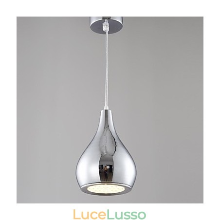 Lampada a sospensione moderna e contemporanea in metallo elettroplaccato a forma di globo