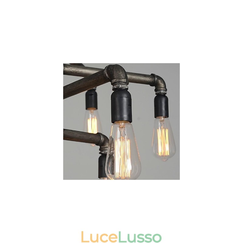 Lanterna tradizionale classica vintage retrò con pittura country, lampada a sospensione in metallo