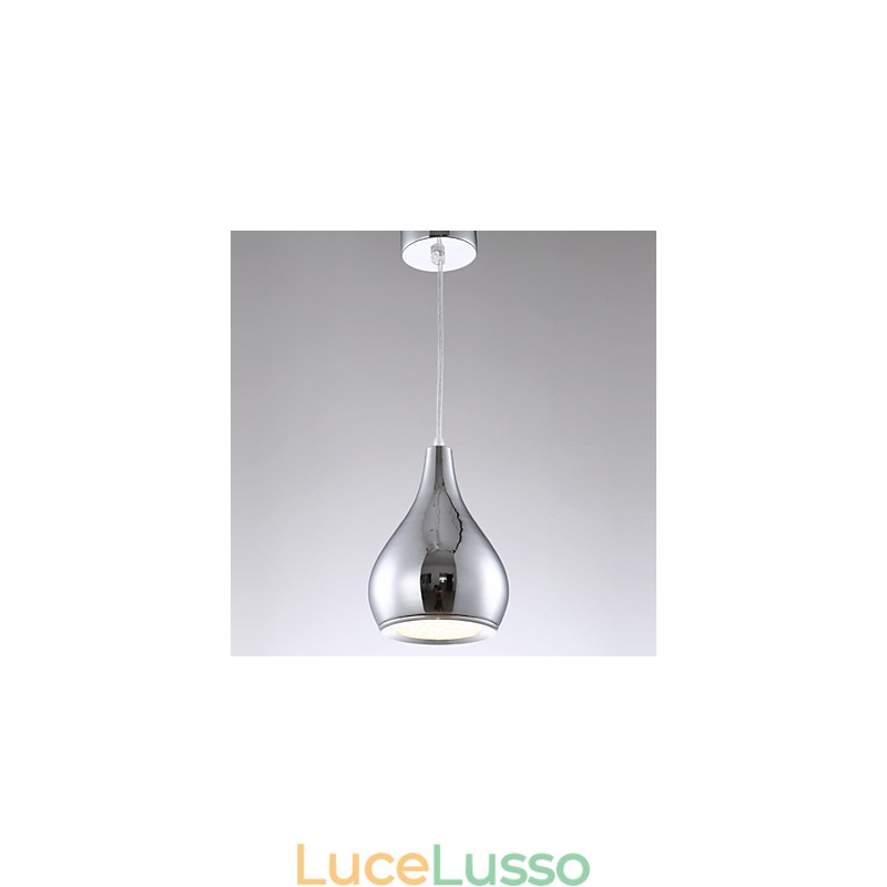 Lampada a sospensione moderna e contemporanea in metallo elettroplaccato a forma di globo