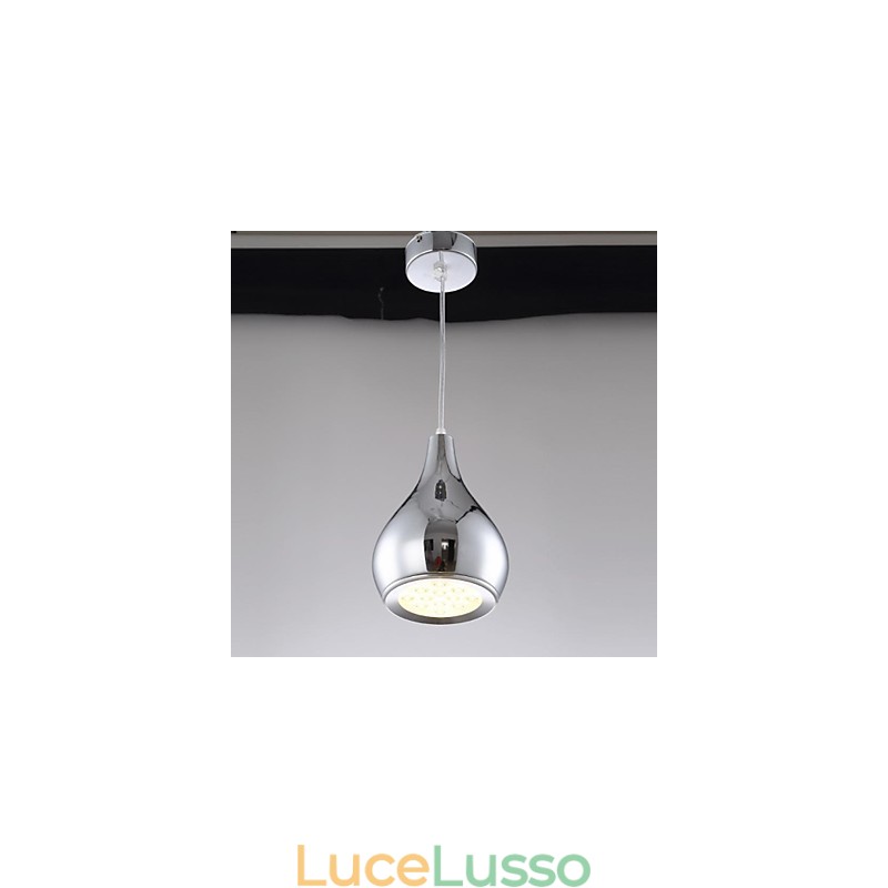 Lampada a sospensione moderna e contemporanea in metallo elettroplaccato a forma di globo