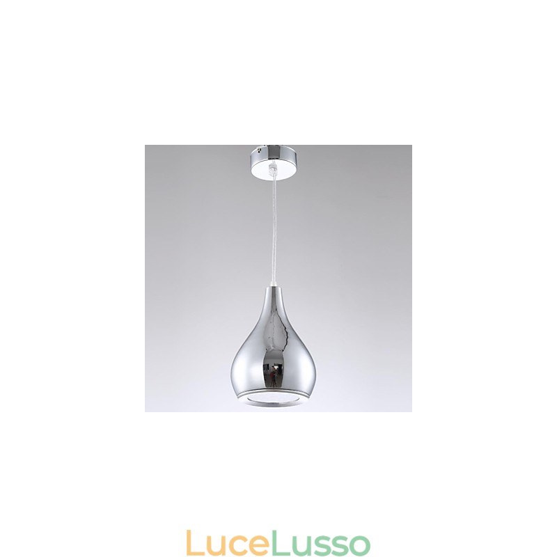 Lampada a sospensione moderna e contemporanea in metallo elettroplaccato a forma di globo