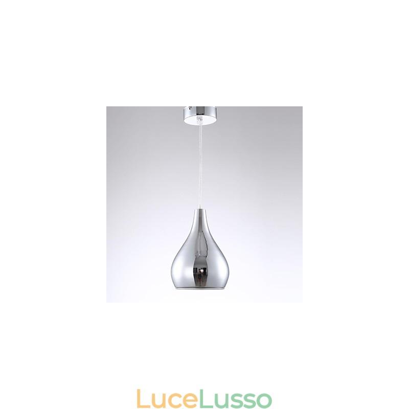 Lampada a sospensione moderna e contemporanea in metallo elettroplaccato a forma di globo