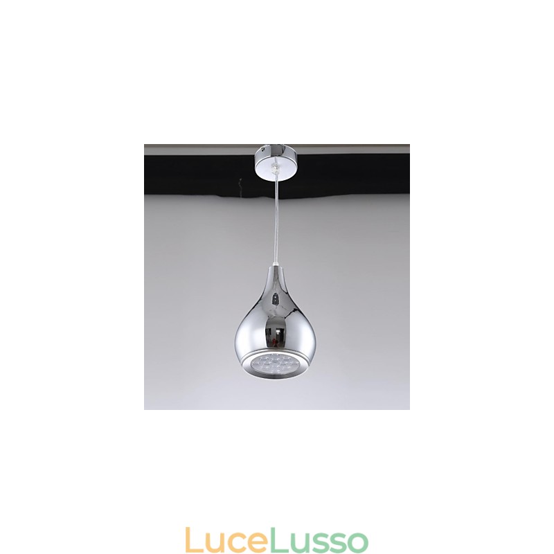 Lampada a sospensione moderna e contemporanea in metallo elettroplaccato a forma di globo