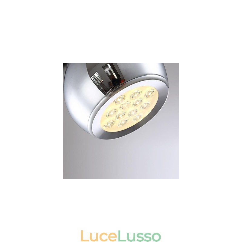 Lampada a sospensione moderna e contemporanea in metallo elettroplaccato a forma di globo