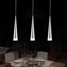 Lampada a sospensione moderna in metallo cromato contemporaneo
