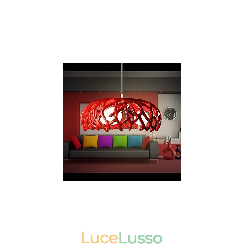 Lampada a sospensione moderna in resina dipinta e contemporanea