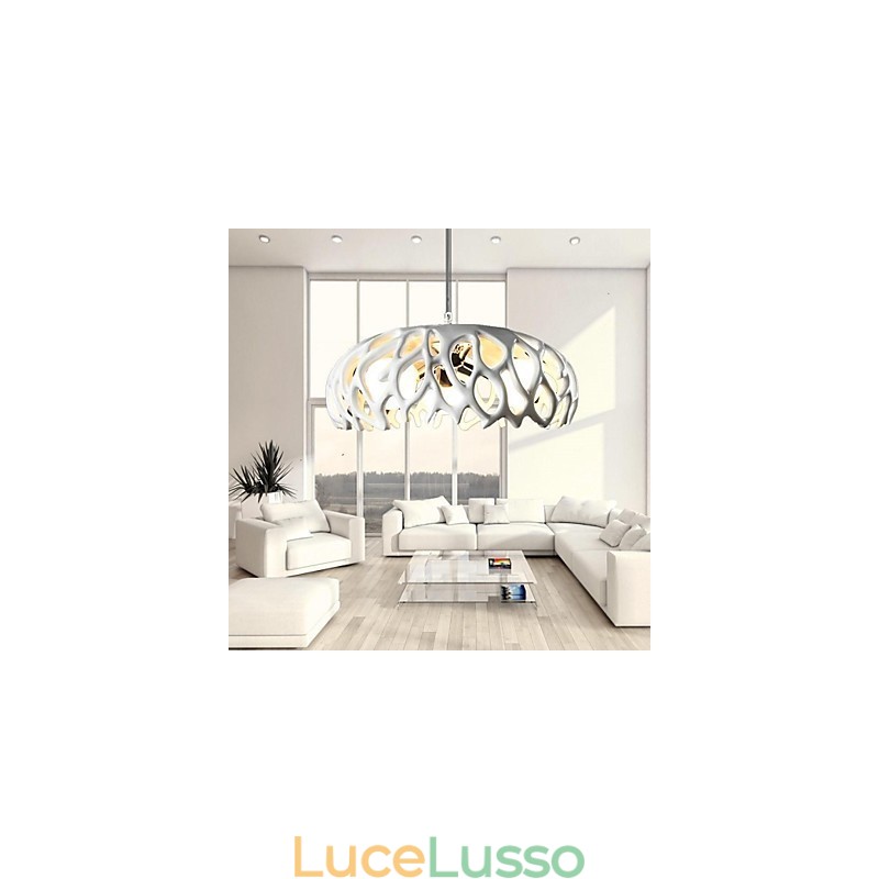 Lampada a sospensione moderna in resina dipinta e contemporanea