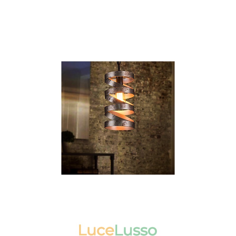 Pendente 1 luce Vintage minimalista in ferro dipinto