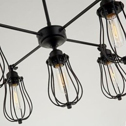American Industrial Restaurando i modi antichi Lampada a goccia in ferro battuto a forma di pompelmo a 5 teste