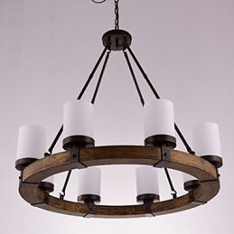 Lampadario in legno antico vintage
