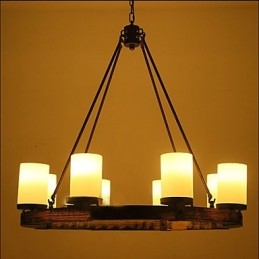 Lampadario in legno antico vintage