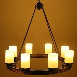 Lampadario in legno antico vintage
