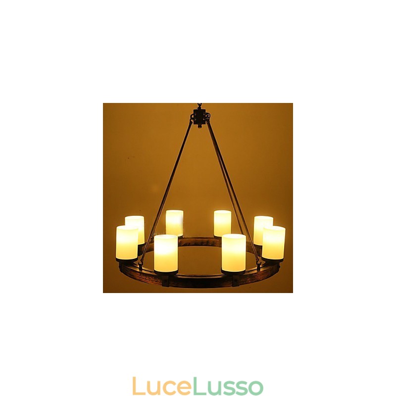 Lampadario in legno antico vintage