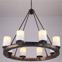 Lampadario in legno antico vintage