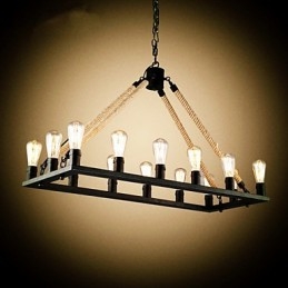 Lampada a sospensione in metallo dipinta da designer di campagna