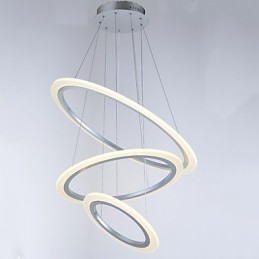 Lampada a sospensione in acrilico, lampadario, illuminazione da soffitto con 3 anelli fai da te