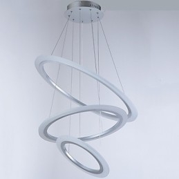 Lampada a sospensione in acrilico, lampadario, illuminazione da soffitto con 3 anelli fai da te