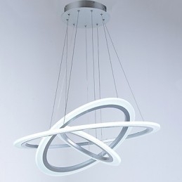 Lampada a sospensione in acrilico, lampadario, illuminazione da soffitto con 3 anelli fai da te