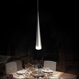 Lampada a sospensione moderna in metallo cromato contemporaneo