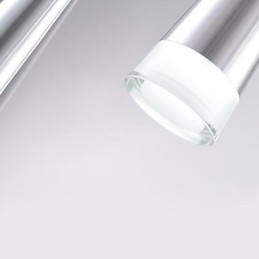 Lampada a sospensione moderna in metallo cromato contemporaneo