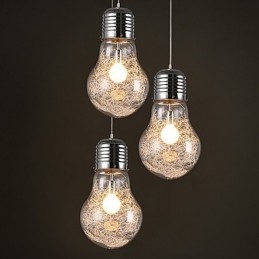 Idee semplici con una grande lampadina Lampadario in vetro Lampada a goccia