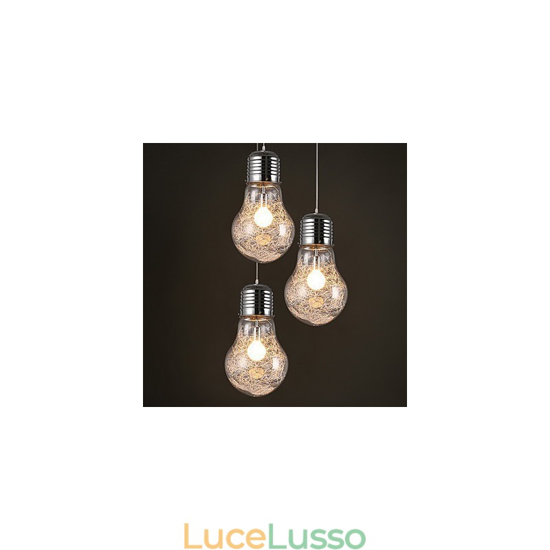 Idee semplici con una grande lampadina Lampadario in vetro Lampada a goccia