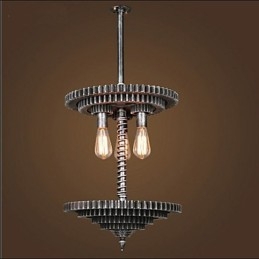 Lampadario in ferro vintage Lampadario creativo Ingranaggio meccanico