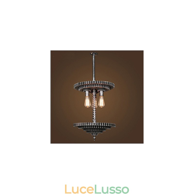 Lampadario in ferro vintage Lampadario creativo Ingranaggio meccanico