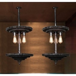Lampadario in ferro vintage Lampadario creativo Ingranaggio meccanico