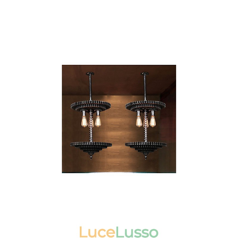 Lampadario in ferro vintage Lampadario creativo Ingranaggio meccanico