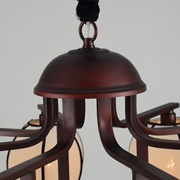 Lampadario in metallo elettroplaccato in stile rustico Lodge Vintage Mini